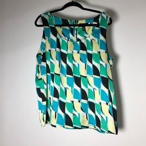 Dana Buchanan Geometric Print Sleeveless Tunic Top